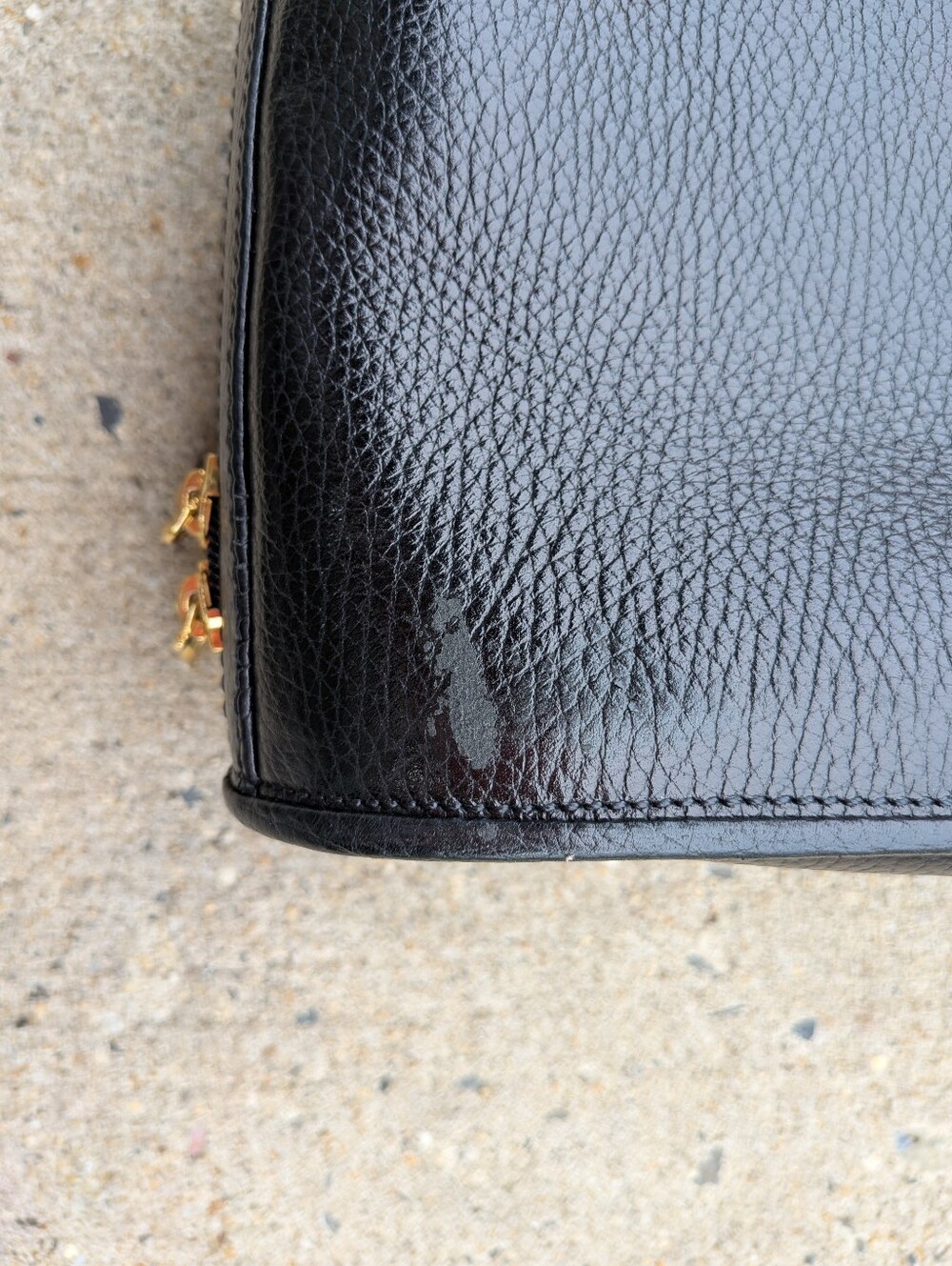 Arcier Vintage Made In Italy Classic Black Leather Shoulder Bag - Gold Hardware - Picture 8 of 8